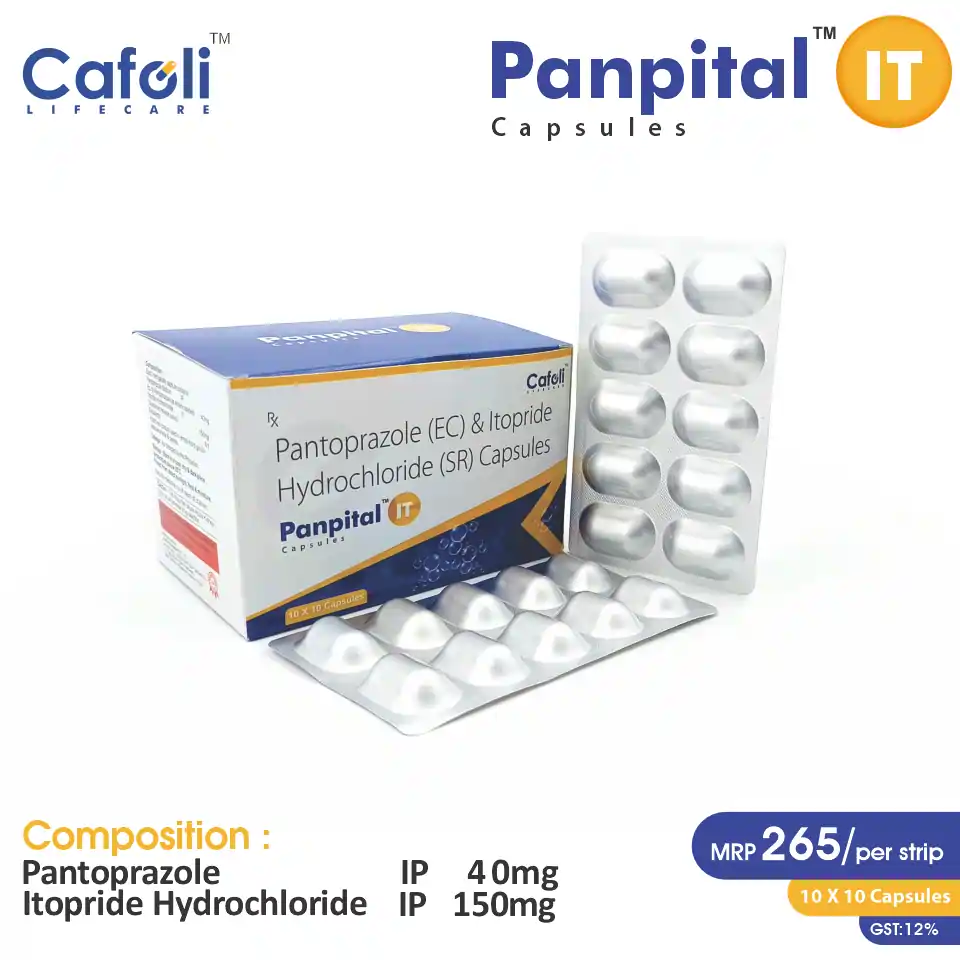 Pantoprazole 40mg + Itopride 150mg Capsule PCD Pharma Franchise